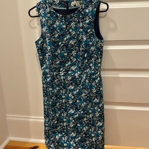 BODEN blue floral sleeveless sheath dress